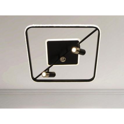 LED Димируем плафон LED/70W/230V 3000-6500K черен + дистанционно управление