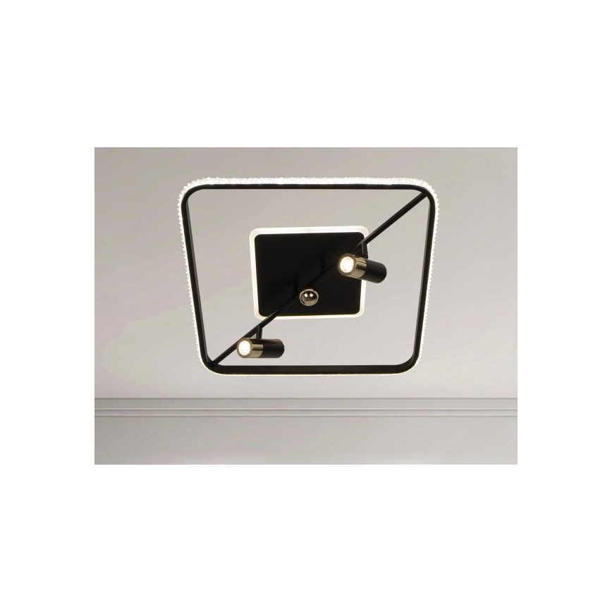 LED Димируем плафон LED/70W/230V 3000-6500K черен + дистанционно управление