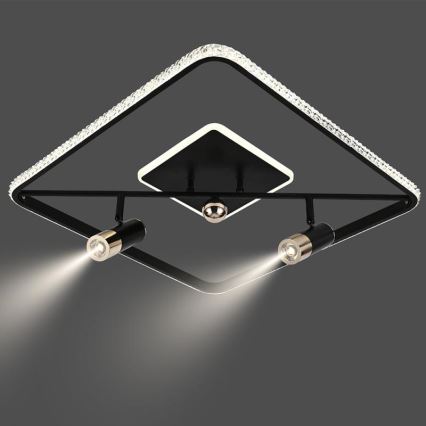 LED Димируем плафон LED/70W/230V 3000-6500K черен + дистанционно управление