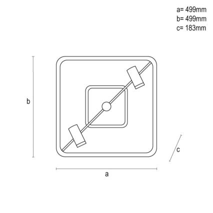 LED Димируем плафон LED/70W/230V 3000-6500K черен + дистанционно управление