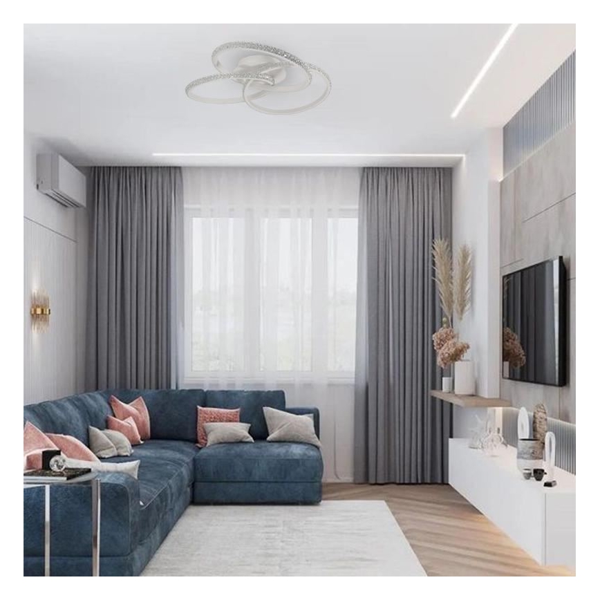 LED Димируем плафон LED/70W/230V 3000-6500K бял + дистанционно управление