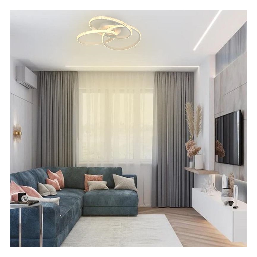 LED Димируем плафон LED/70W/230V 3000-6500K бял + дистанционно управление