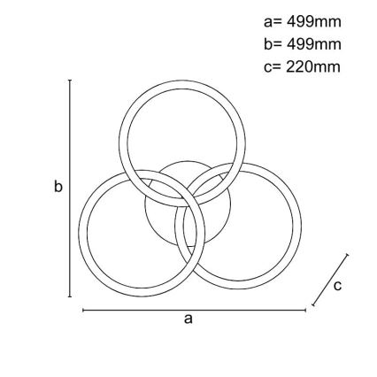 LED Димируем плафон LED/70W/230V 3000-6500K бял + дистанционно управление