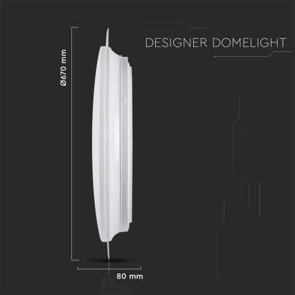 LED Димируем плафон LED/72W/230V 3000-6500K Ø 67 см бял + дистанционно управление