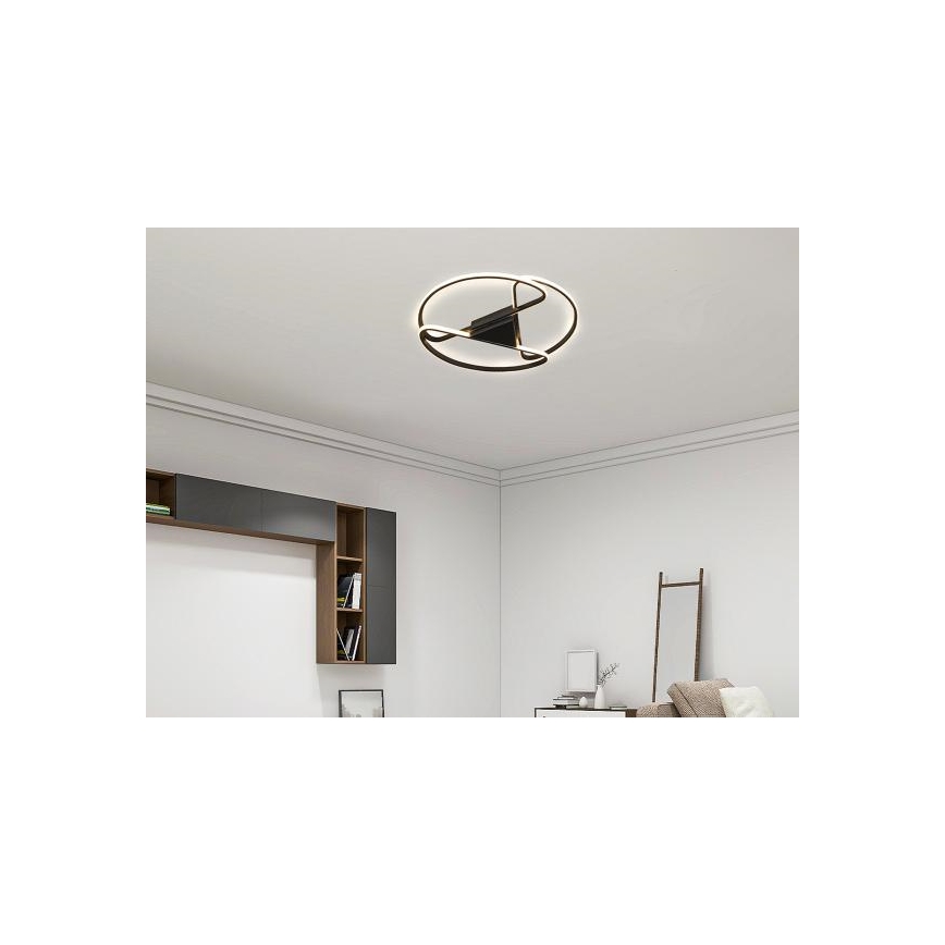 LED Димируем плафон LED/75W/230V 3000-6500K черен + дистанционно управление