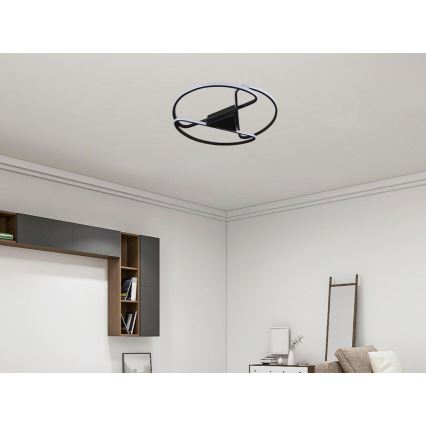 LED Димируем плафон LED/75W/230V 3000-6500K черен + дистанционно управление