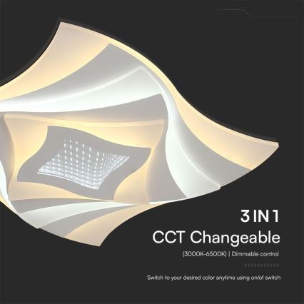 LED Димируем плафон LED/75W/230V 3000-6500K + дистанционно управление
