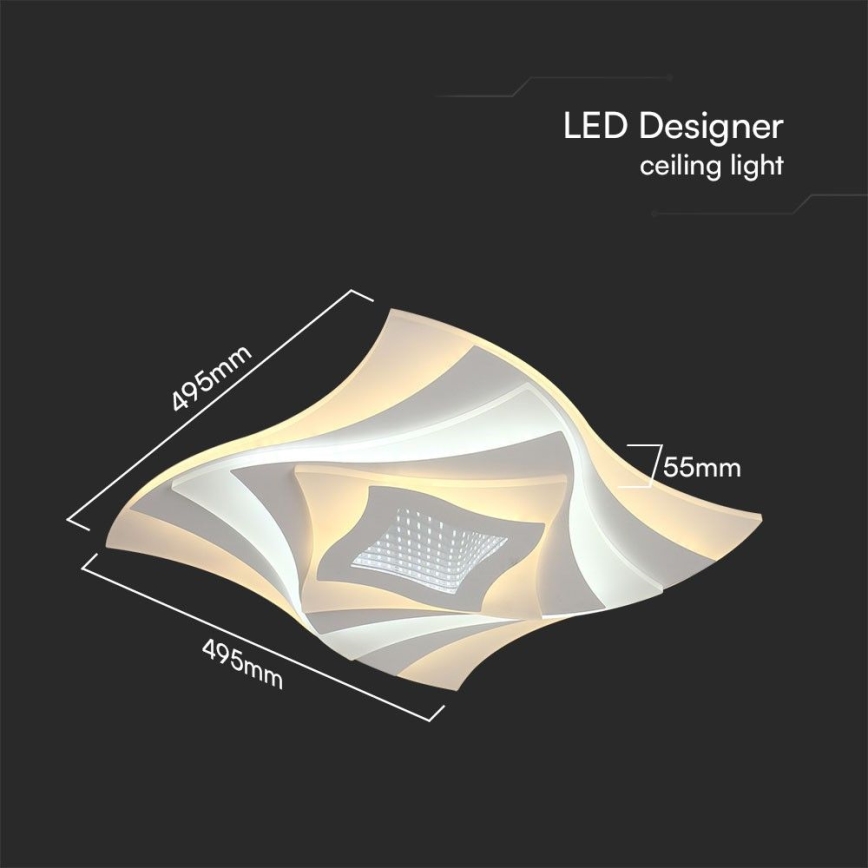 LED Димируем плафон LED/75W/230V 3000-6500K + дистанционно управление