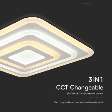 LED Димируем плафон LED/77W/230V 3000-6500K + дистанционно управление