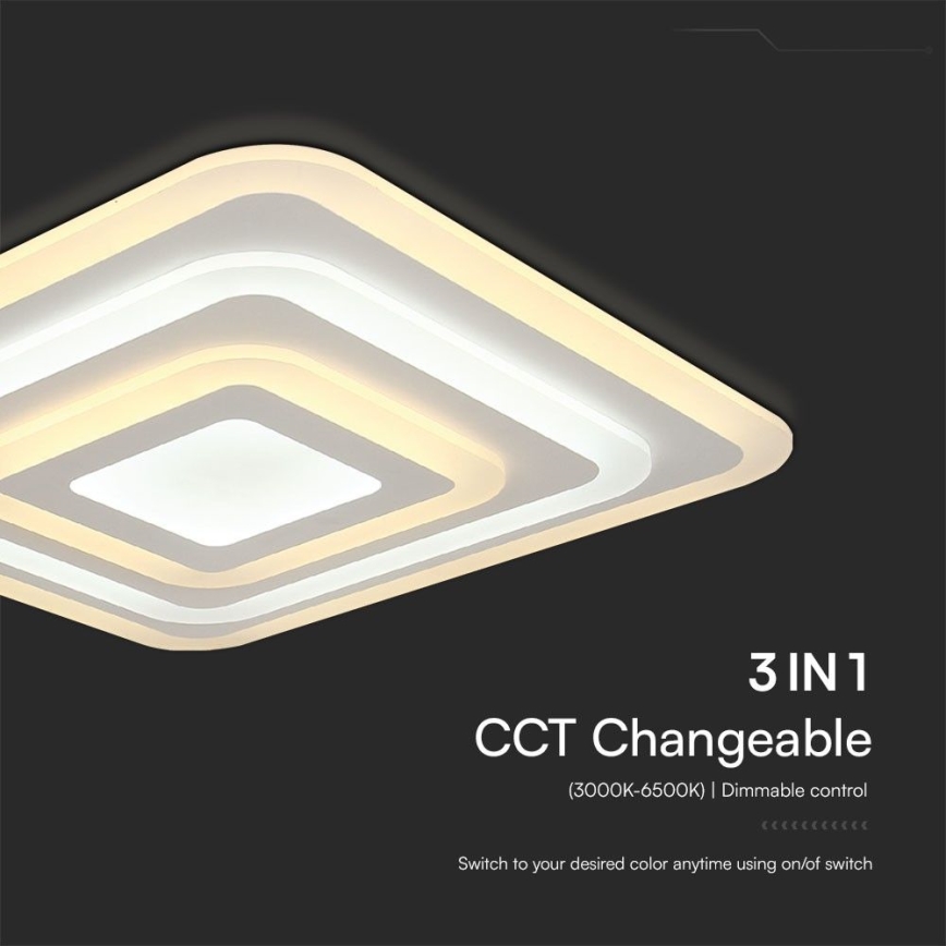 LED Димируем плафон LED/77W/230V 3000-6500K + дистанционно управление