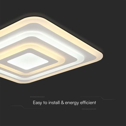 LED Димируем плафон LED/77W/230V 3000-6500K + дистанционно управление