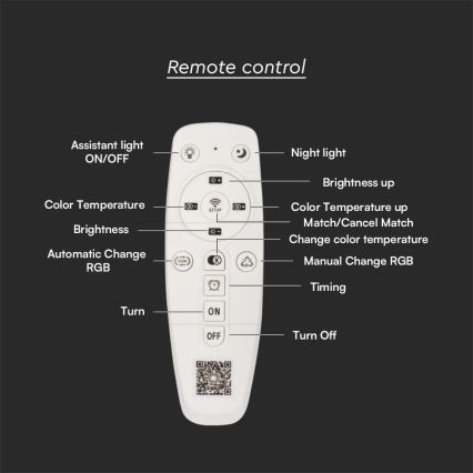 LED Димируем плафон LED/77W/230V 3000-6500K + дистанционно управление