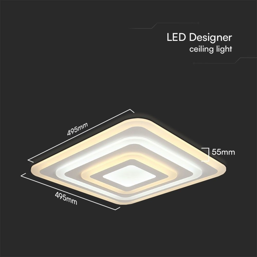 LED Димируем плафон LED/77W/230V 3000-6500K + дистанционно управление