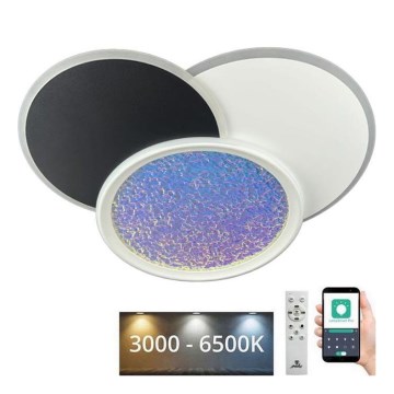 LED Димируем плафон LED/80W/230V 3000-6500K бял + дистанционно управление
