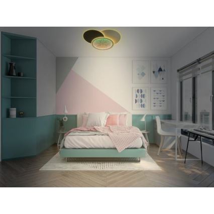 LED Димируем плафон LED/80W/230V 3000-6500K бял + дистанционно управление