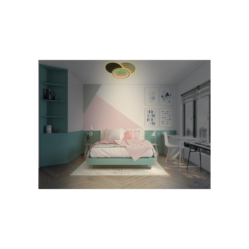 LED Димируем плафон LED/80W/230V 3000-6500K бял + дистанционно управление