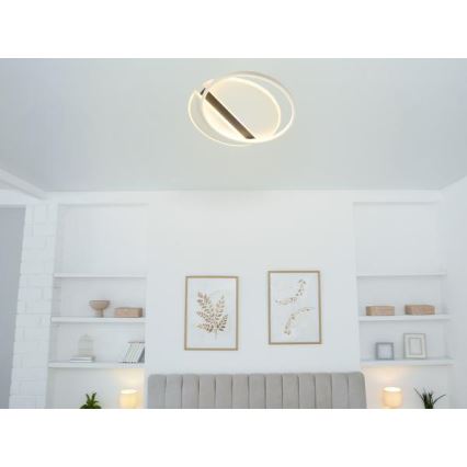 LED Димируем плафон LED/80W/230V 3000-6500K бял + дистанционно управление