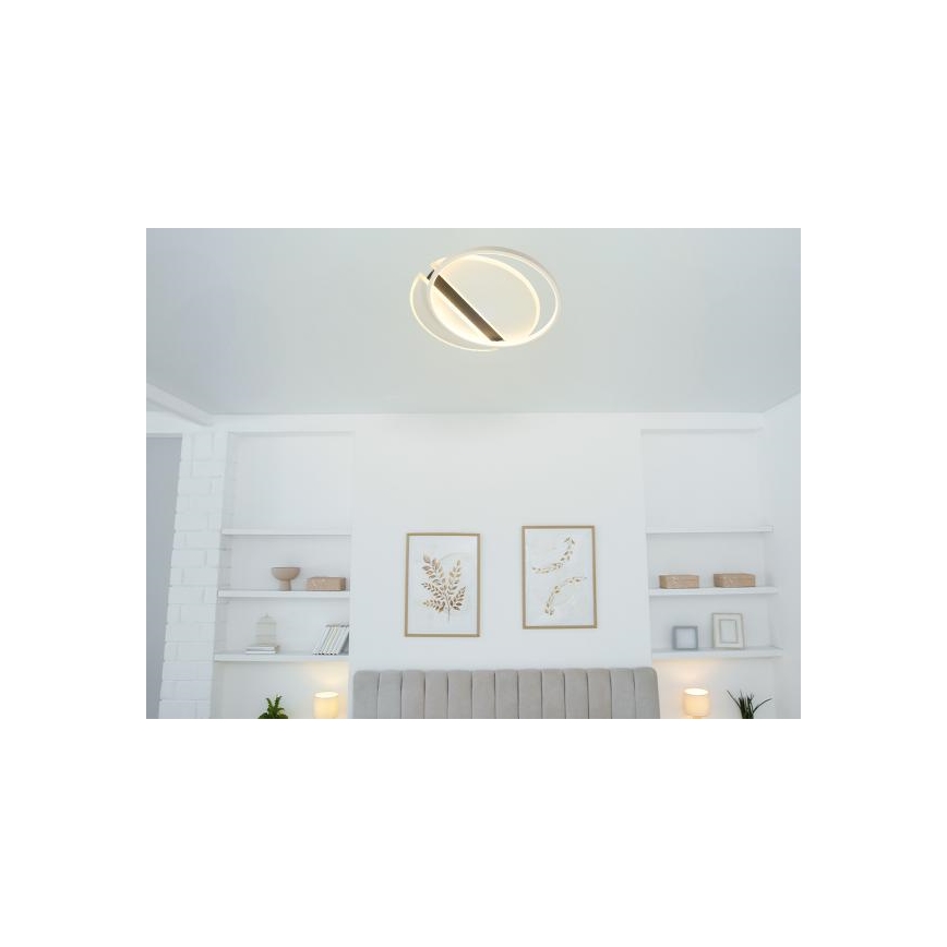 LED Димируем плафон LED/80W/230V 3000-6500K бял + дистанционно управление