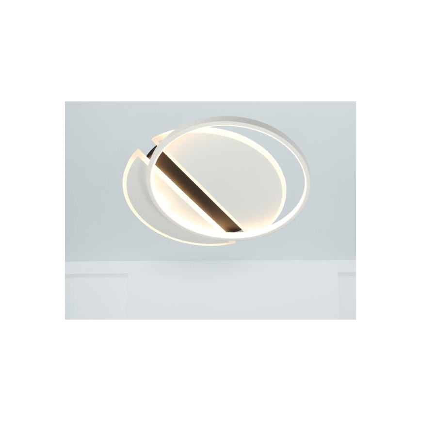 LED Димируем плафон LED/80W/230V 3000-6500K бял + дистанционно управление