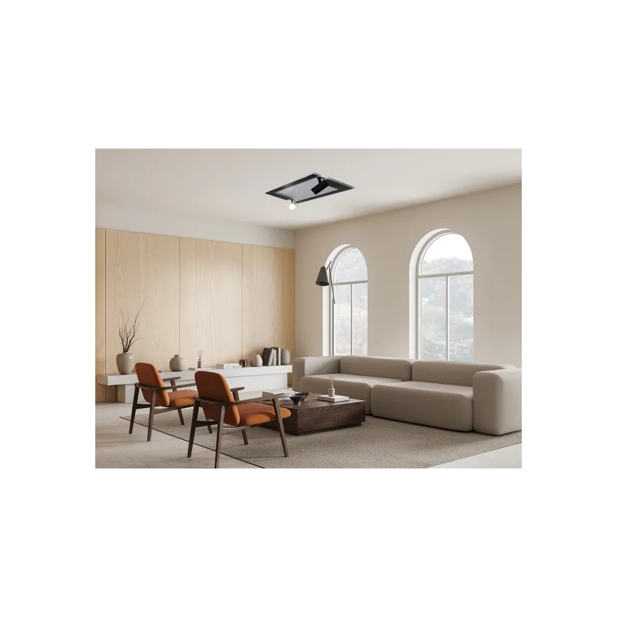LED Димируем плафон LED/80W/230V 3000-6500K черен + дистанционно управление