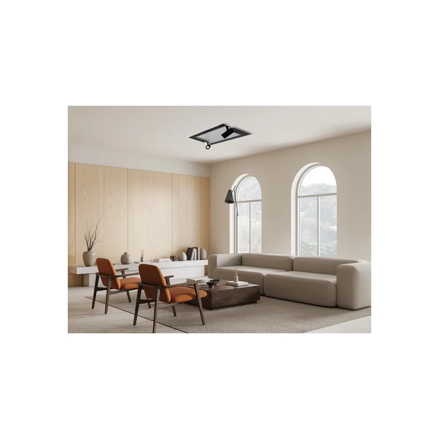 LED Димируем плафон LED/80W/230V 3000-6500K черен + дистанционно управление