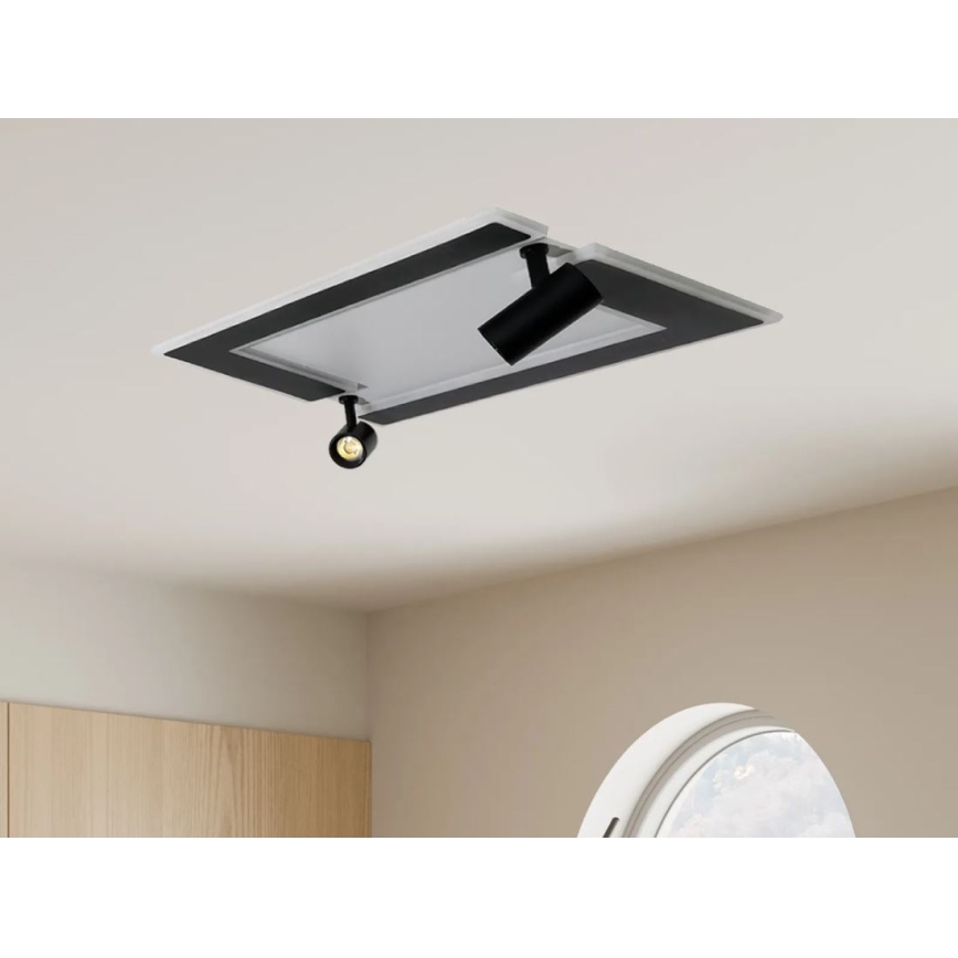 LED Димируем плафон LED/80W/230V 3000-6500K черен + дистанционно управление