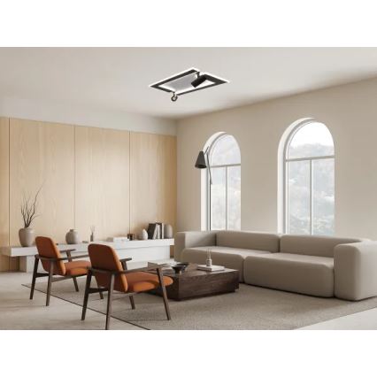 LED Димируем плафон LED/80W/230V 3000-6500K черен + дистанционно управление