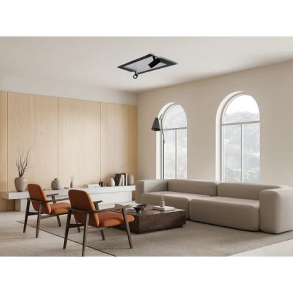 LED Димируем плафон LED/80W/230V 3000-6500K черен + дистанционно управление