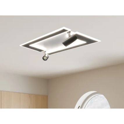 LED Димируем плафон LED/80W/230V 3000-6500K черен + дистанционно управление