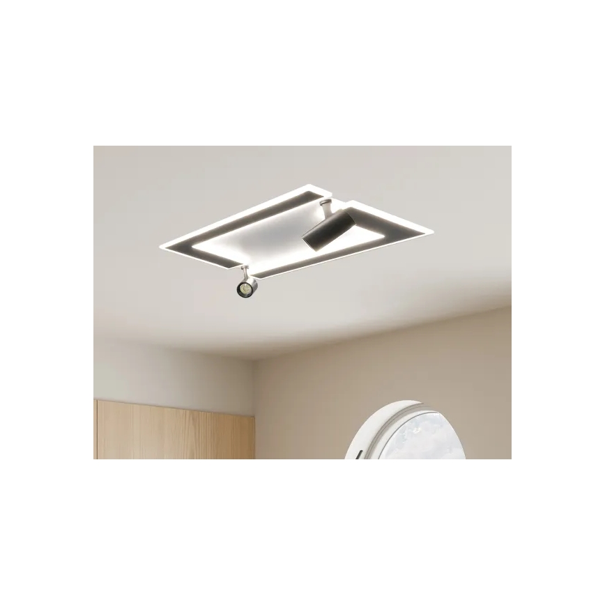 LED Димируем плафон LED/80W/230V 3000-6500K черен + дистанционно управление