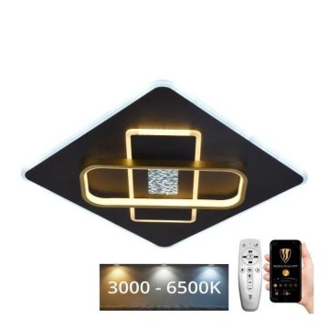 LED Димируем плафон LED/90W/230V 3000-6500K черен + дистанционно управление