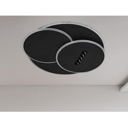 LED Димируем плафон LED/90W/230V 3000-6500K черен + дистанционно управление