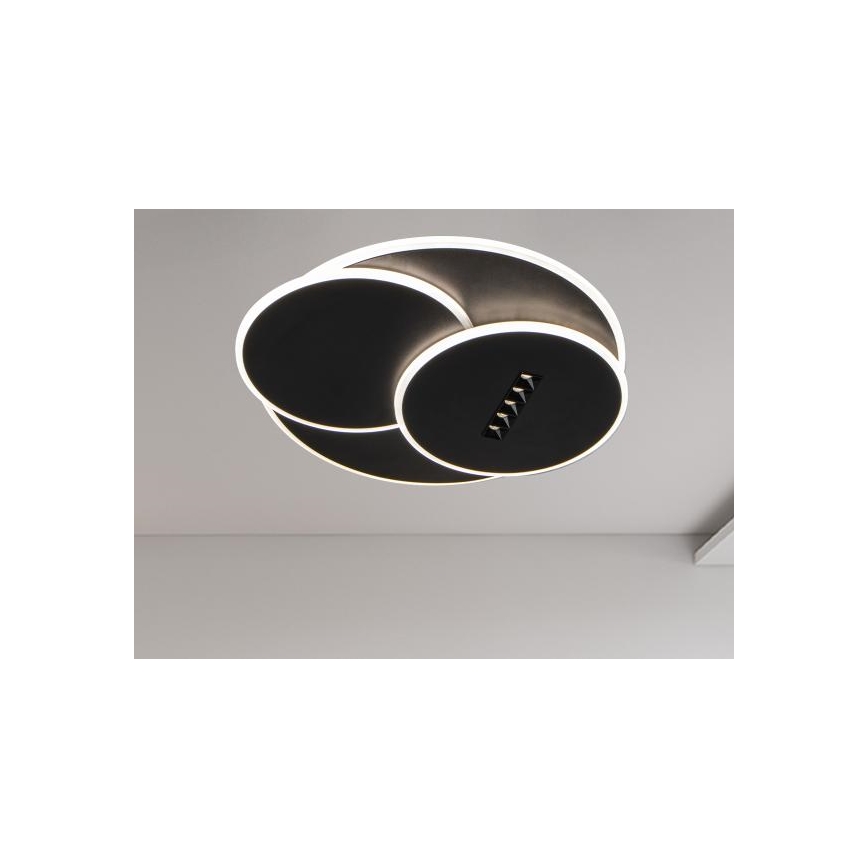 LED Димируем плафон LED/90W/230V 3000-6500K черен + дистанционно управление