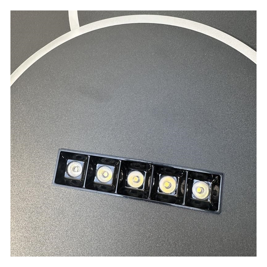 LED Димируем плафон LED/90W/230V 3000-6500K черен + дистанционно управление