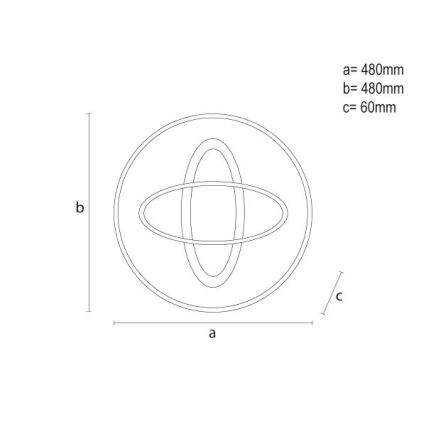 LED Димируем плафон LED/90W/230V 3000-6500K + дистанционно управление