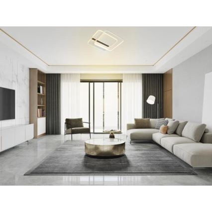LED Димируем плафон LED/95W/230V 3000-6500K бял + дистанционно управление