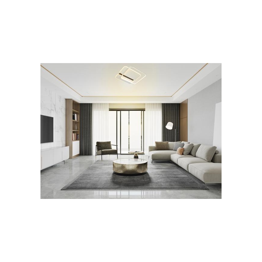 LED Димируем плафон LED/95W/230V 3000-6500K бял + дистанционно управление
