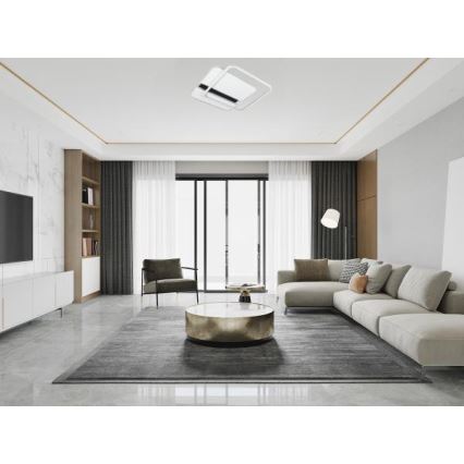 LED Димируем плафон LED/95W/230V 3000-6500K бял + дистанционно управление