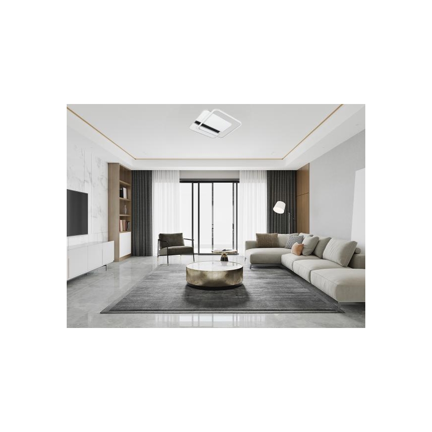 LED Димируем плафон LED/95W/230V 3000-6500K бял + дистанционно управление