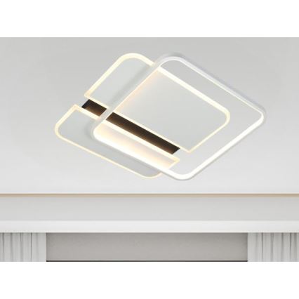 LED Димируем плафон LED/95W/230V 3000-6500K бял + дистанционно управление