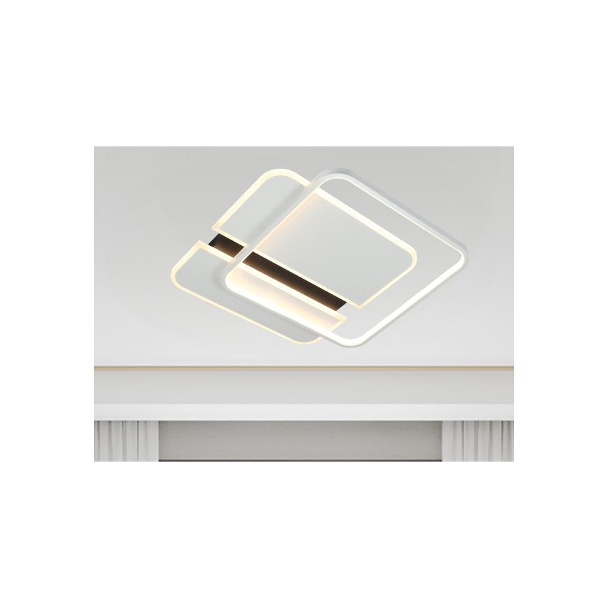 LED Димируем плафон LED/95W/230V 3000-6500K бял + дистанционно управление