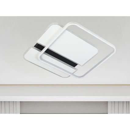 LED Димируем плафон LED/95W/230V 3000-6500K бял + дистанционно управление