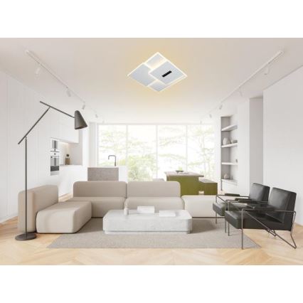 LED Димируем плафон LED/95W/230V 3000-6500K бял + дистанционно управление