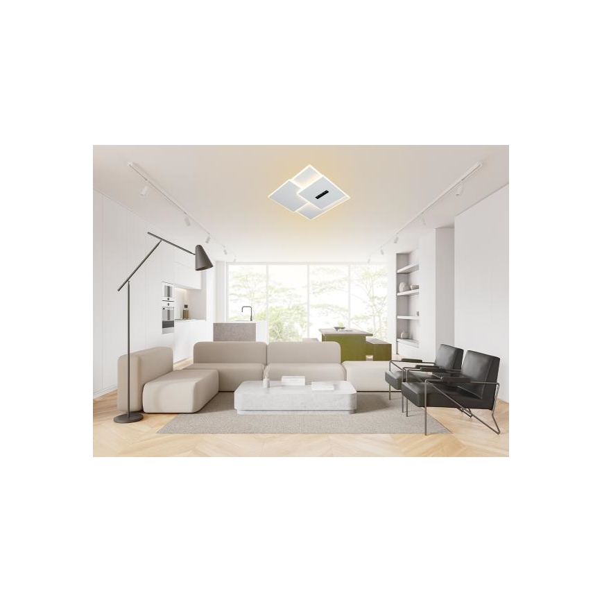 LED Димируем плафон LED/95W/230V 3000-6500K бял + дистанционно управление