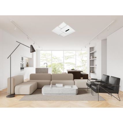 LED Димируем плафон LED/95W/230V 3000-6500K бял + дистанционно управление