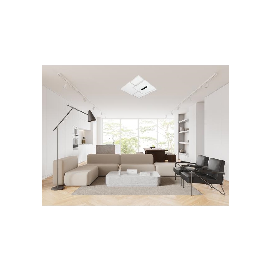 LED Димируем плафон LED/95W/230V 3000-6500K бял + дистанционно управление