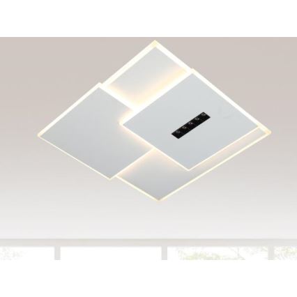 LED Димируем плафон LED/95W/230V 3000-6500K бял + дистанционно управление
