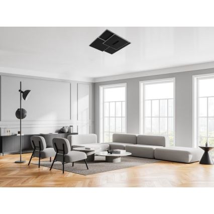 LED Димируем плафон LED/95W/230V 3000-6500K черен + дистанционно управление