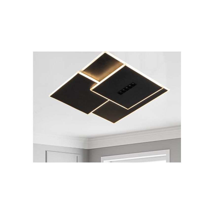 LED Димируем плафон LED/95W/230V 3000-6500K черен + дистанционно управление