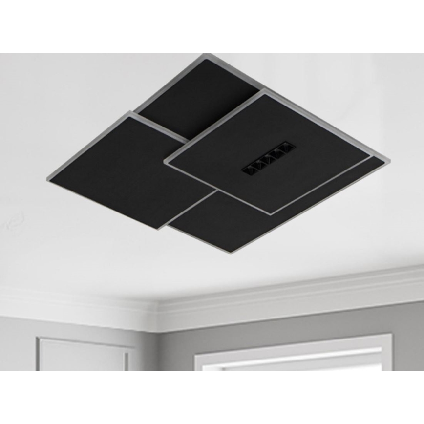 LED Димируем плафон LED/95W/230V 3000-6500K черен + дистанционно управление